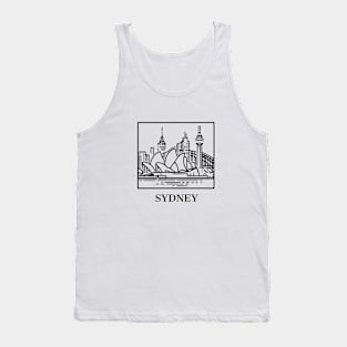 sydney line art illustration white background Tank Top